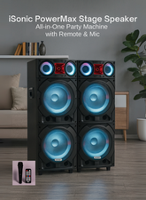 I sonic IS481 2.0 Channel Home Theater Tower Speaker with Wooden Cabinet, Professional Party Speaker, Bluetooth/USB/FM/AUX Support, High Bass Sound System – Perfect for Home & Events-One year Warranty.