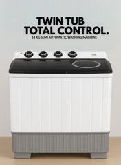 Kelon 14 kg Semi-Automatic Washing Machine – Twin Tub Design, Ultra-Large Wash And Spin Capacity, Powerful Pulsator, Water And Energy Efficient, Rust-Resistant Body, Low Noise Operation – Model KWSBE141 KWSBE141 White-One Year Warranty.