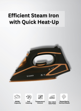 Venus Steam Iron VSI 22 GP – 2400W Powerful Steam Iron with Thick Ceramic Soleplate, Spray & Steam Functions, Anti-Drip System, Self-Cleaning, Large 380 ml Water Tank, Auto Shut-Off Safety Feature – Smooth & Efficient Ironing-One year Warranty.