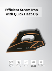 Venus Steam Iron VSI 22 GP – 2400W Powerful Steam Iron with Thick Ceramic Soleplate, Spray & Steam Functions, Anti-Drip System, Self-Cleaning, Large 380 ml Water Tank, Auto Shut-Off Safety Feature – Smooth & Efficient Ironing-One year Warranty.