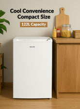 Kelon 120 Litres Single Door Refrigerator – Spacious Storage, Energy Efficient Cooling, Low Noise Operation, Adjustable Shelves, Reversible Door, Stylish White Finish – KRS-12DRW1 White-One Year And Five Years Compressor Warranty.