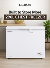 Lloyd 290 L Nett Capacity Chest Freezer, Model GOHT304FSH – 4-Star Energy Rating, Durable External Condenser, Deep Freezing Technology, Adjustable Thermostat, White Finish – Ideal for Home, Commercial & Restaurant Use