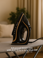 Venus Steam Iron VSI 24 SB – Powerful 2400W Steam Iron with Thick Ceramic Soleplate, Spray & Steam Functions, Anti-Drip System, Self-Cleaning, Large 380 ml Water Tank, Auto Shut-Off Safety Feature – Smooth & Reliable Ironing-One year warranty.