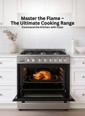 Venus 90x60 cm Stainless Steel Cooking Range | 5 Gas Burners with Triple Ring Burner | Full Gas Oven & Grill | Auto-Ignition | Durable Cast Iron Pan Supports | Family-Size Capacity – Model VC9060ESD