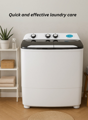 Venus 8KG Semi Automatic Washing Machine VWP820 – Semi-Transparent Lid, High-Efficient Motor, Spin Dry System, Easy-Turn Big Knobs, High-Grade Plastic Body-One Year Warranty.