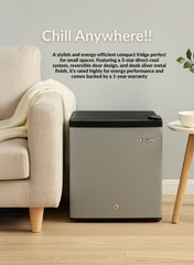 Kelon 55Liters 3 Star Direct-Cool Single Door Mini Refrigerator KRS-06DRS1 Silver-One Year And Five Years Compressor Warranty.