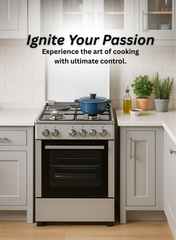 Venus 55x50 cm Stainless Steel Cooking Range | 3 Gas Burners + 1 Electric Hotplate | Electric Oven & Grill | Auto-Ignition | Compact Space-Saving Design | Made in Turkey – Model VC5531ESD