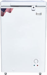 Admiral Chest Freezer (ADCF125WE) with gross capacity 125L, Net Capacity 98L, Outsider Condenser, Tropical Type, Lock and Key, with Lamp,White(1 YEAR WARRANTY).