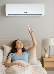 Lloyd 1.5 Ton Non-Inverter Split Air Conditioner, Model G0S18B21WACK – 18,000 BTU High-Performance Cooling, T3 Climate Rating for Extreme Heat, Eco-Friendly R-410A Refrigerant, Auto-Restart Function, Four-Way Air Swing, Sleek White Design