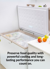 Lloyd 290 L Nett Capacity Chest Freezer, Model GOHT304FSH – 4-Star Energy Rating, Durable External Condenser, Deep Freezing Technology, Adjustable Thermostat, White Finish – Ideal for Home, Commercial & Restaurant Use