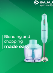 Bajaj HB 22 Hand Blender, 300W Powerful Motor, Stainless Steel Blade, Easy Grip Handle, Multipurpose Blending, 410536