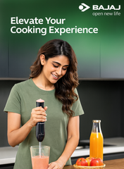 Bajaj HB 21 Hand Blender, 300W Motor, Stainless Steel Blade, Detachable Shaft, Easy Grip Handle – 410535