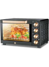 AFRA 45L electric oven toaster 1700W convection rotisseri & oven lamp, 4 knobs tray, rack, handle 45 L 1700 W AF-4517OTBK BLACK