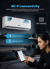 Geepas 1.0 Ton Split Type Air Conditioner 12000 BTU| LED Display, Auto Restart, Strong Airflow, Energy-Saving, Elegant Design| GACS1225CUE