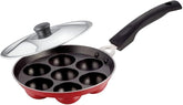 UCOOK Aluminium Non-Stick Appam Patra with Steel Lid, 7 Craters