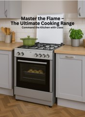 Venus 55x50 cm Stainless Steel Cooking Range | 3 Gas Burners + 1 Electric Hotplate | Electric Oven & Grill | Auto-Ignition | Compact Space-Saving Design | Made in Turkey – Model VC5531ESD