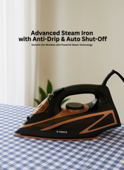 Venus Steam Iron VSI 22 GP – 2400W Powerful Steam Iron with Thick Ceramic Soleplate, Spray & Steam Functions, Anti-Drip System, Self-Cleaning, Large 380 ml Water Tank, Auto Shut-Off Safety Feature – Smooth & Efficient Ironing-One year Warranty.