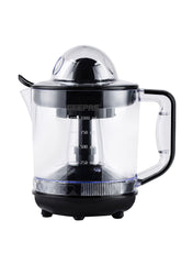 Geepas 1 L Citrus Juicer 25 W| Set includes 2 Cones, Jar and a Transparent Lid| Automatic Juicer for making Orange Juice, Lemon, and so on| Plastic Body with Non-Slip Feet| 2 Years Warranty 1 L 25 W GCJ9900N Yellow/White