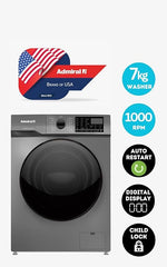 Admiral Frontload Washing Machine, Washer 7Kgs, 1200 RPM, Silver (1 Year Warranty) -2022 Year Model.
