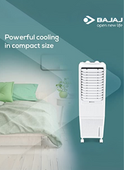 Bajaj TMH 20 Litres Personal Air Cooler – Compact & Portable Cooler with Honeycomb Pads, Powerful Air Throw, Ice Chamber, Inverter Compatible, Low Power Consumption for Bedrooms & Offices 480110 WHITE