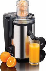 Kenwood Juicer 700W Stainless Steel Juice Extractor with 75mm Wide Feed Tube, 2 Speed, Transparent Juice Jug, Pulp Container, Anti Drip for Home, Office, Restaurant &Cafeteria JEM50.000BS Silver/Black