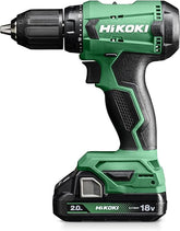 HiKOKI DS18DA Cordless Drill (18 V, Li-Ion, 50 Nm, 20-Level Torque Adjustment, LED, in Transport Case, Includes 2 x 2.0 Ah Battery and Charger)