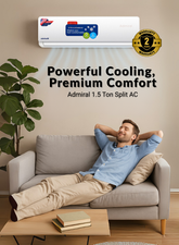 Admiral 1.5 Ton Split Air Conditioner | Heat And Cool Function | 18,000 Btu Capacity | T1 Rotary Compressor For Reliable Performance | R410A Eco-Friendly Refrigerant | Quiet Operation | Made In India | Ad18Kt1Hc White AD18KT1HC White