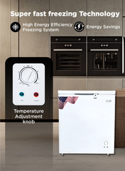 Admiral 200L Chest Freezer – High-Capacity Deep Freezer with Fast Cooling Compressor, Energy-Saving Tropical Design, Ultra-Quiet Operation, R600a Eco Refrigerant, Ideal for Home, White Finish-ADCF200WE 200 L 150 W ADCF200WE White