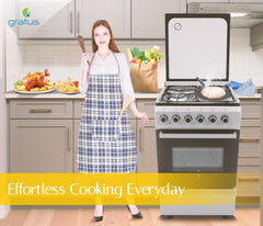 Gratus 50×50 cm Free‑Standing Cooker – 2 Gas Euro Burners + 2 Electric Hot Plates • Gas Oven • Model CRH522KTSS1- One year warranty.