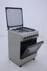 Gratus 60×60 cm Free‑Standing Gas Cooker | 2 Euro Burners + 2 Electric Hot Plates • Turbo Fan Oven • Model FCRH622KTSS1