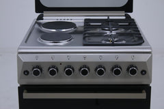 Gratus 60×60 cm Free‑Standing Gas Cooker | 2 Euro Burners + 2 Electric Hot Plates • Turbo Fan Oven • Model FCRH622KTSS1