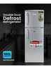 Geepas 190 L Gross/ 132L Net Capacity, Double Door Refrigerator | Durable Double Door Refrigerator, Fast Cooling & Preserves Freshness | Low Noise, Energy Efficient, In-Built Deodorizer, Tempered Glass Shelves | Freezer Capacity-34 L |