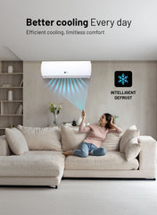 AFRA 1.0 Ton Split Type Air Conditioner, Rotary Compressor, Turbo Cooling, Auto Restart, Hidden LED Display, Low Noise, T3 Climate, R410a Refrigerant | 5-Year Compressor Warranty AF-1000ACWT White