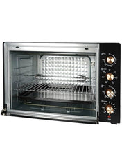 AFRA 45L electric oven toaster 1700W convection rotisseri & oven lamp, 4 knobs tray, rack, handle 45 L 1700 W AF-4517OTBK BLACK