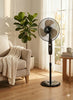 Standard 16" Stand Fan – Glanzo Model | 50W Powerful Copper Motor | 3 AS Aerodynamic Blades | Adjustable Height | Wide-Angle Oscillation | Low Noise Operation | Durable Black Finish | model number FOSGZBLK16021