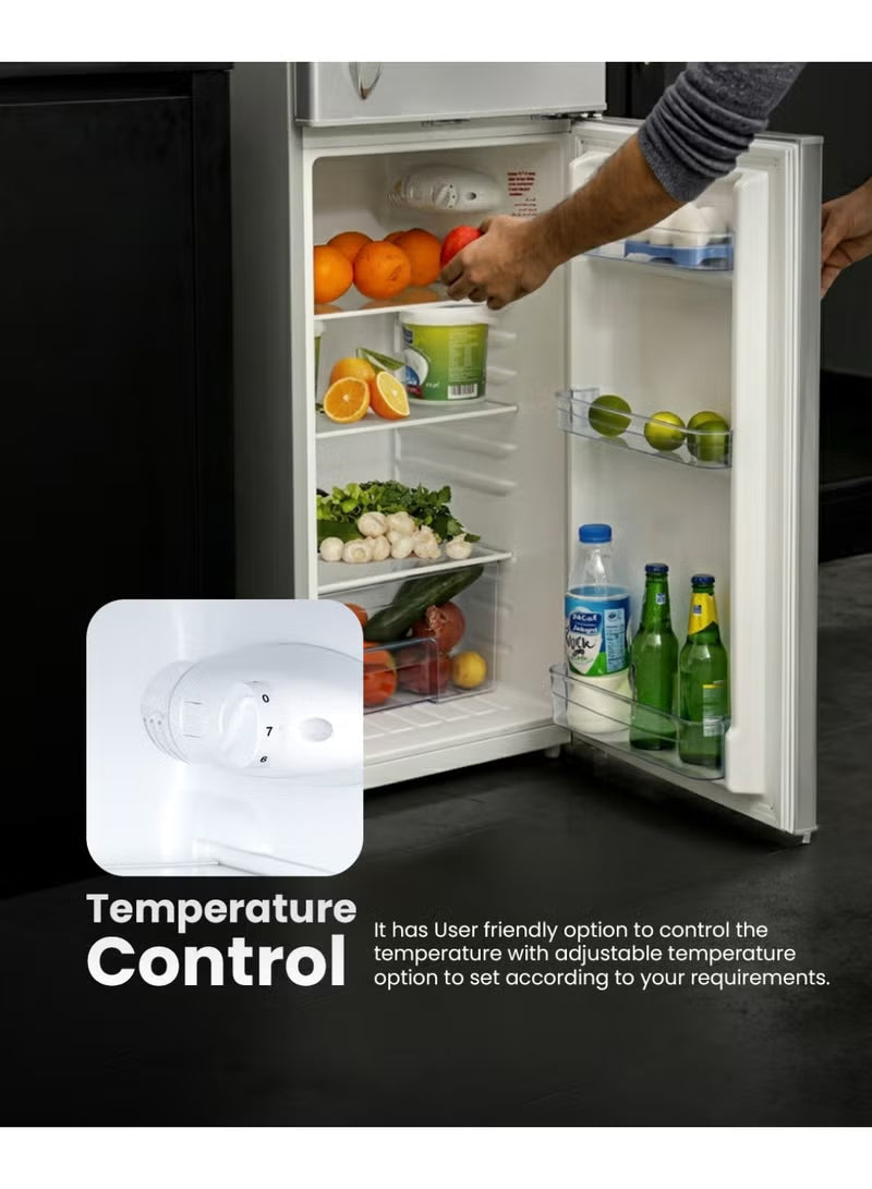 Geepas 190 L Gross/ 132L Net Capacity, Double Door Refrigerator | Durable Double Door Refrigerator, Fast Cooling & Preserves Freshness | Low Noise, Energy Efficient, In-Built Deodorizer, Tempered Glass Shelves | Freezer Capacity-34 L |