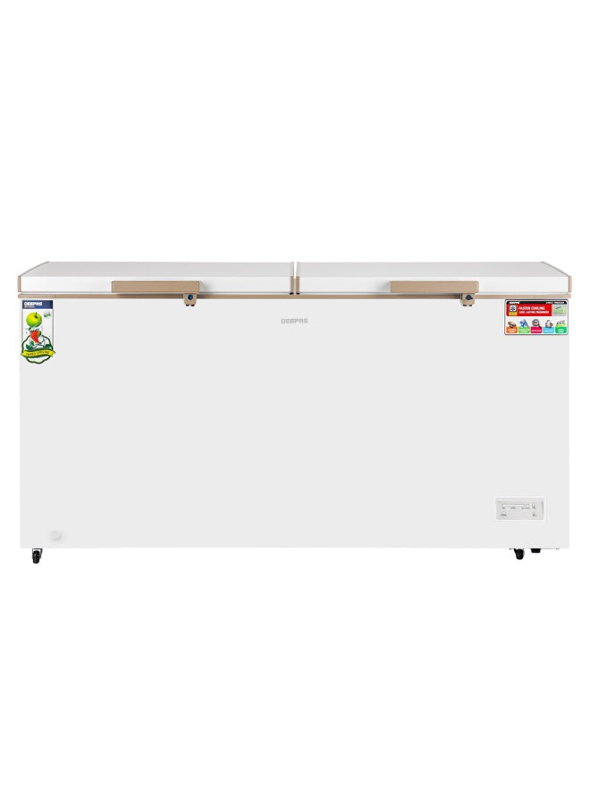 GEEPAS 550L Double Door Chest Freezer| Frozen Temperature -18°C HCF and FCKW Free| Highly Efficient Monolithic Foaming and Compressor Switch Off Function| Includes Lock and Key, 2 Food Baskets| 1 Year Warranty 550 L 230 W GCF55019WAH White