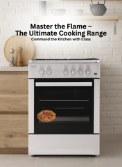 Venus 60x60 cm Stainless Steel Cooking Range | 3 Gas Burners + 1 Electric Hotplate | Electric Oven & Grill | Auto-Ignition | Durable Pan Supports | Made in Turkey| Compact Family Cooking Range – Model VC6631ESD