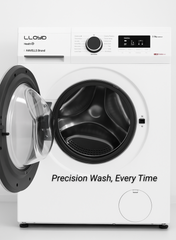 Lloyd 7 Kg Front Load Washing Machine, Model GLWF703POGWT04 – Energy-Efficient Inverter Motor, 1200 RPM Spin Speed, Multiple Wash Programs, LED Display, Child Lock, Quick Wash, White Finish – Ideal for Medium-Sized Households