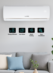 Lloyd 1.5 Ton Non-Inverter Split Air Conditioner, Model G0S18B21WACK – 18,000 BTU High-Performance Cooling, T3 Climate Rating for Extreme Heat, Eco-Friendly R-410A Refrigerant, Auto-Restart Function, Four-Way Air Swing, Sleek White Design