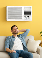 Kelon 2.0 Ton (24000 BTU) Window Air Conditioner – Rotary Compressor, High Ambient Cooling up to 52°C, Cool-Only Operation, Energy Efficient, Low Noise Performance, Durable All-Weather Build – KAW-24UPM3 White