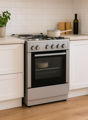 Venus 55x50 cm Stainless Steel Cooking Range | 4 Electric Hotplates | Electric Oven & Grill | Compact Space-Saving Design | Made in Turkey | Durable & Easy to Clean.