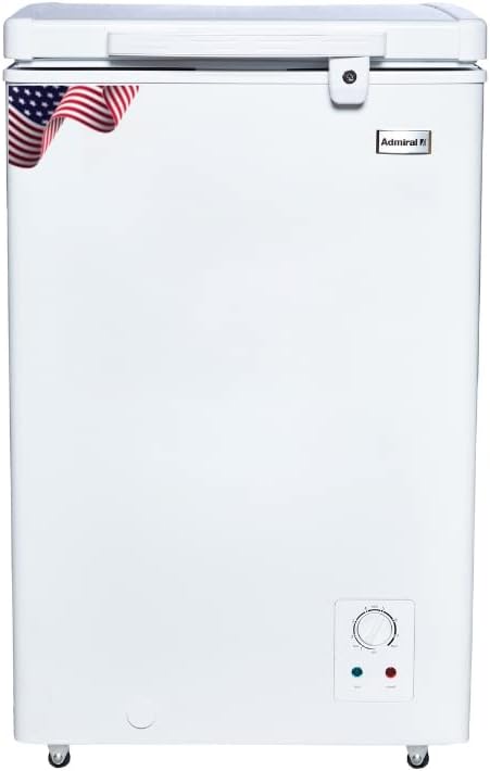 Admiral Chest Freezer (ADCF125WE) with gross capacity 125L, Net Capacity 98L, Outsider Condenser, Tropical Type, Lock and Key, with Lamp,White(1 YEAR WARRANTY).