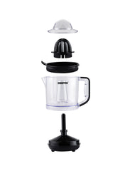 Geepas 1 L Citrus Juicer 25 W| Set includes 2 Cones, Jar and a Transparent Lid| Automatic Juicer for making Orange Juice, Lemon, and so on| Plastic Body with Non-Slip Feet| 2 Years Warranty 1 L 25 W GCJ9900N Yellow/White