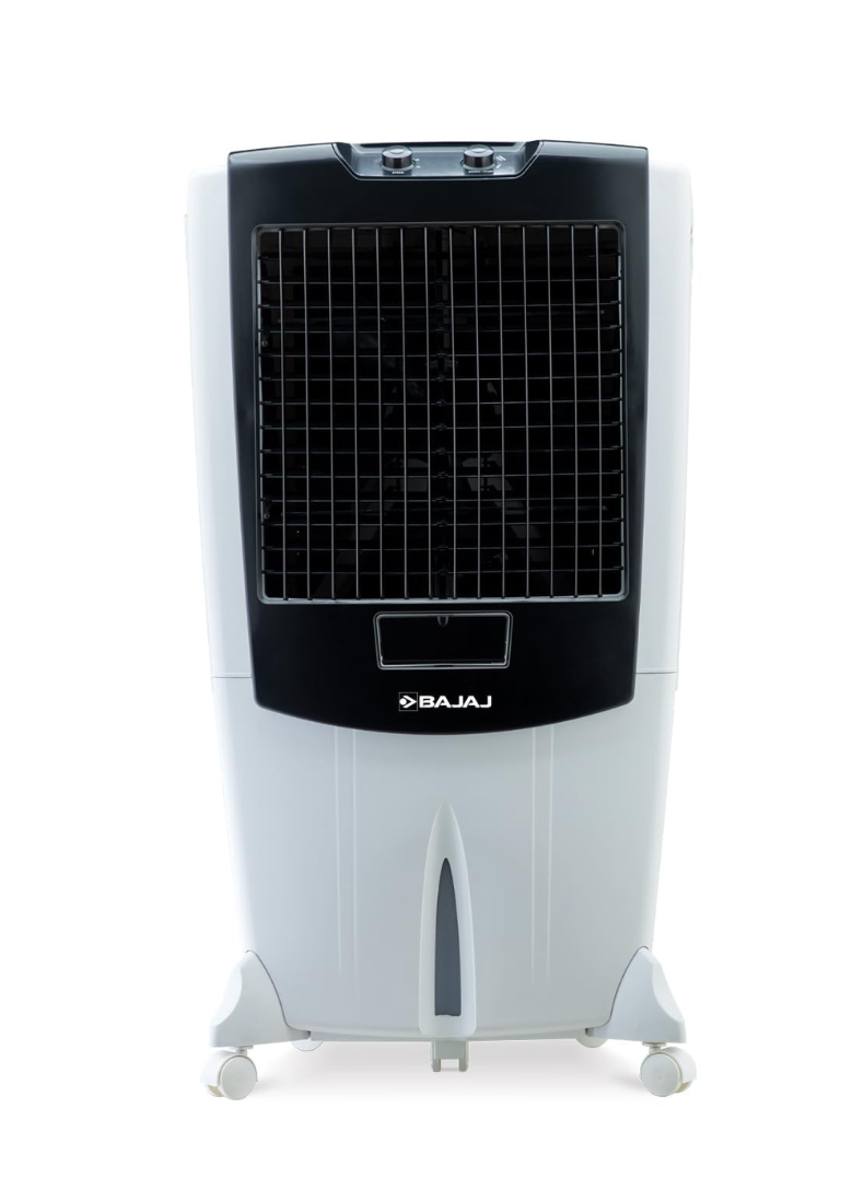 Bajaj Shield Series Mighty 95 Litres Desert Air Cooler – Heavy-Duty Cooler with Powerful Air Delivery, Honeycomb Pads, Ice Chamber, Inverter Compatible, Energy Efficient Cooling for Large Rooms & Outdoor Spaces 480146 white