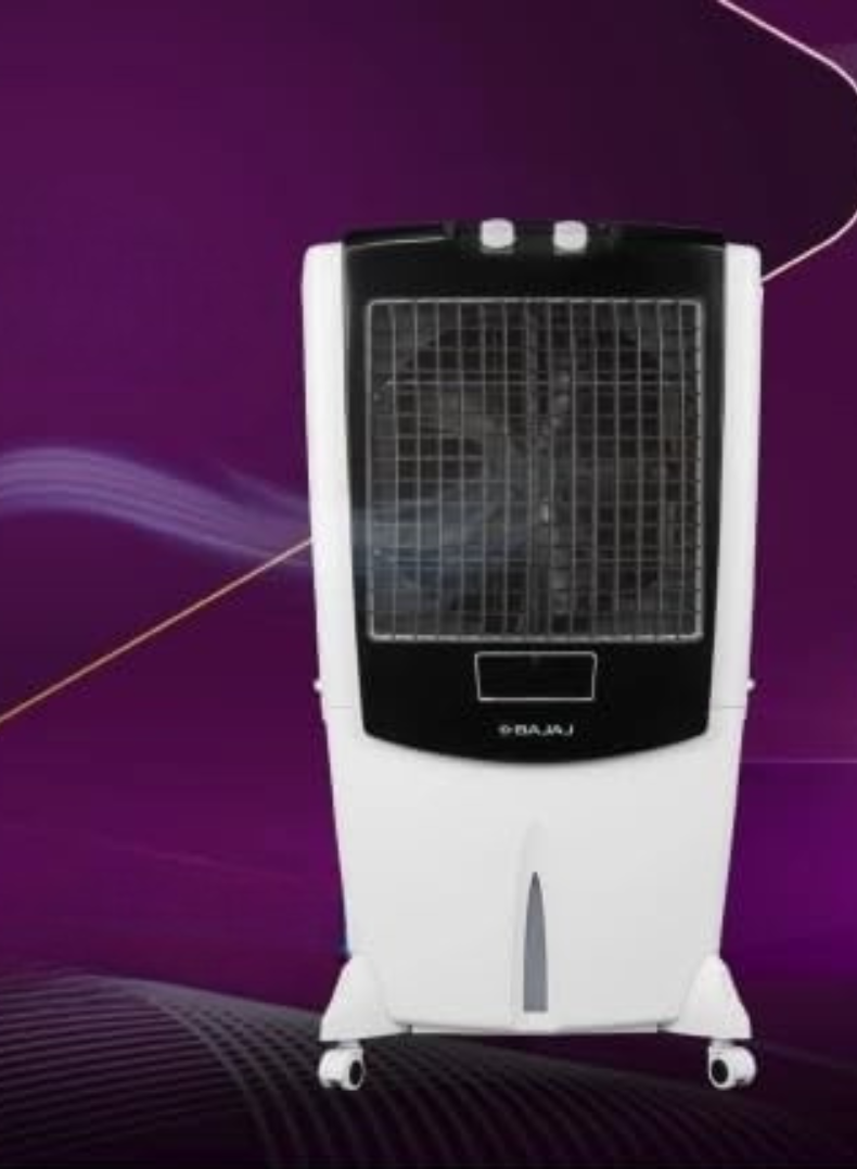 Bajaj Shield Series Mighty 95 Litres Desert Air Cooler – Heavy-Duty Cooler with Powerful Air Delivery, Honeycomb Pads, Ice Chamber, Inverter Compatible, Energy Efficient Cooling for Large Rooms & Outdoor Spaces 480146 white