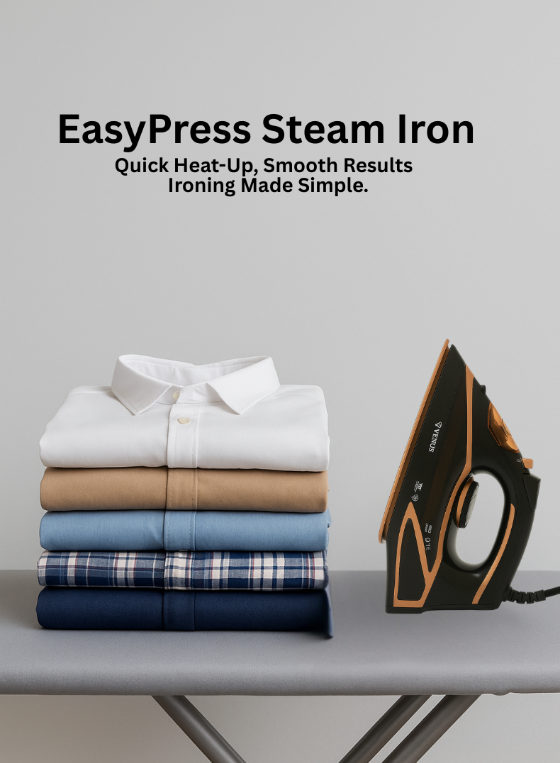 Venus Steam Iron VSI 22 GP – 2400W Powerful Steam Iron with Thick Ceramic Soleplate, Spray & Steam Functions, Anti-Drip System, Self-Cleaning, Large 380 ml Water Tank, Auto Shut-Off Safety Feature – Smooth & Efficient Ironing-One year Warranty.