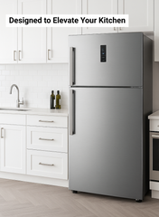 Kelon 729 Liters Top Mount Refrigerator – Double Door, Ultra-Large Freezer And Fridge, Adjustable Glass Shelves, Energy Efficient Cooling, Low Noise Operation, Premium White Finish – KRD-77WRS Silver-One Year And Five Years Compressor warranty.