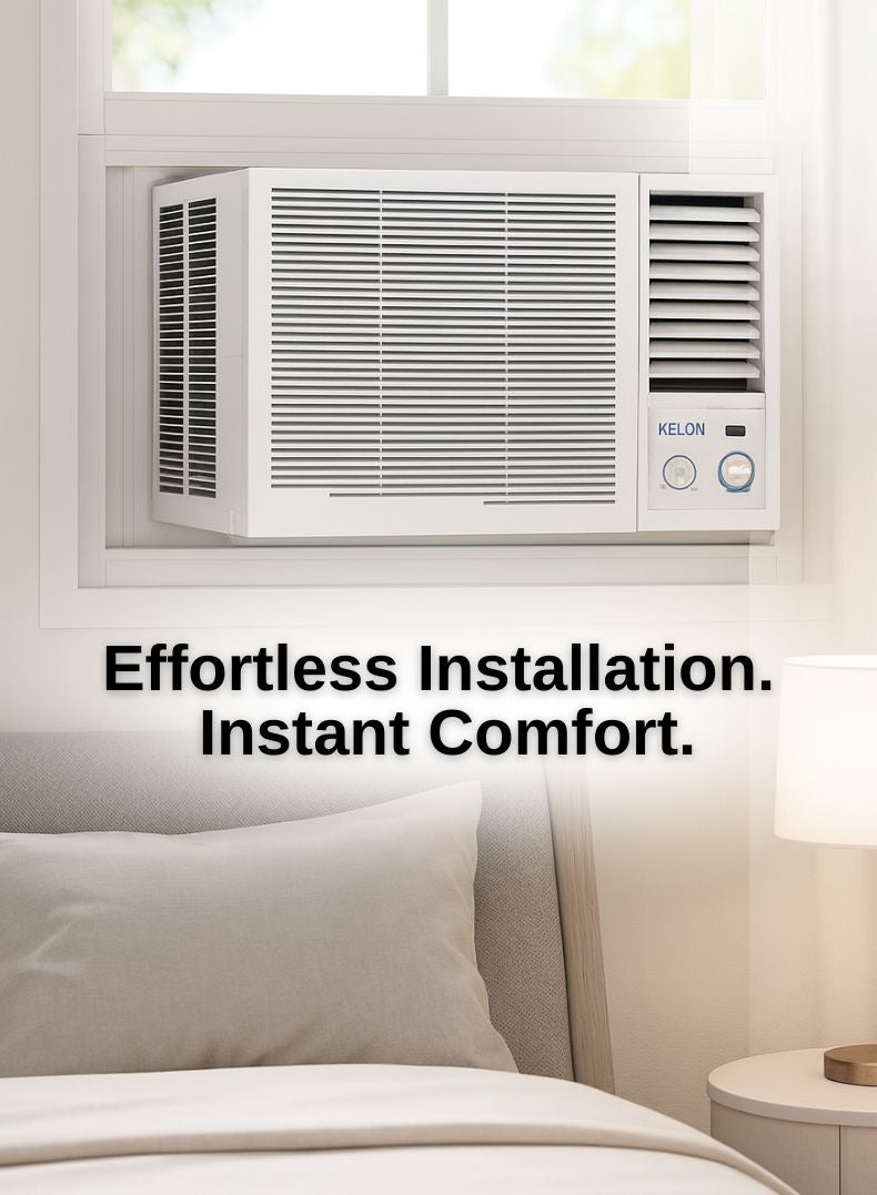 Kelon 2.0 Ton (24000 BTU) Window Air Conditioner – Rotary Compressor, High Ambient Cooling up to 52°C, Cool-Only Operation, Energy Efficient, Low Noise Performance, Durable All-Weather Build – KAW-24UPM3 White
