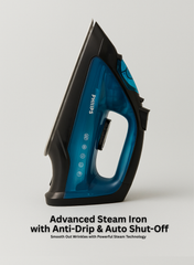 Venus Steam Iron VSI 21 BB – Powerful 2400W Steam Iron with Thick Ceramic Plate, Adjustable Spray & Steam, Anti-Drip System, Self-Cleaning Function, Large 380 ml Water Tank – Smooth & Efficient Ironing-One year Warranty.